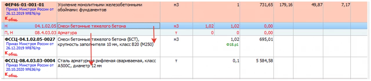 Усиление конструкций, что учитывается дополнительно к расценке 4