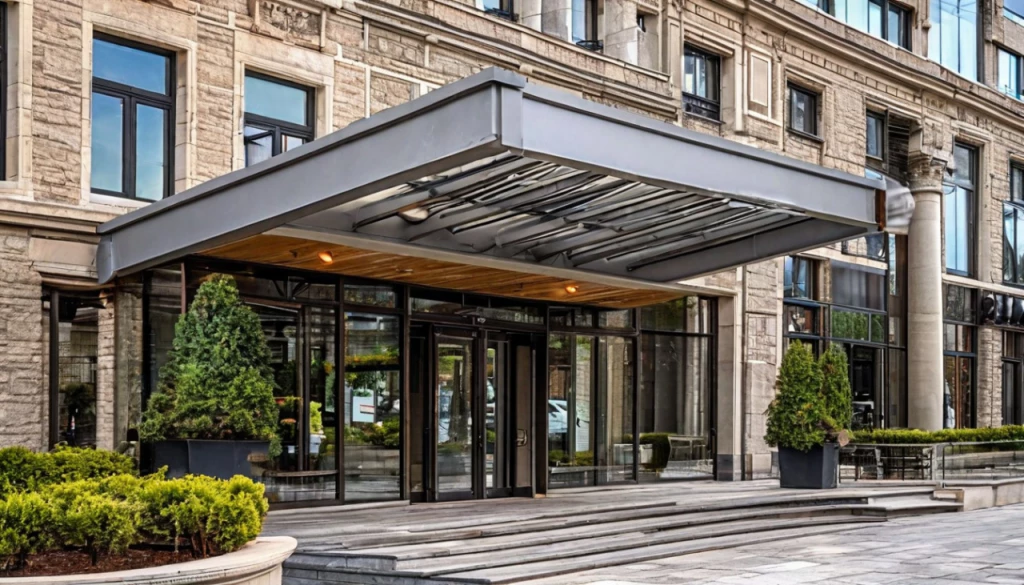 Устройство козырьков – входы в здания